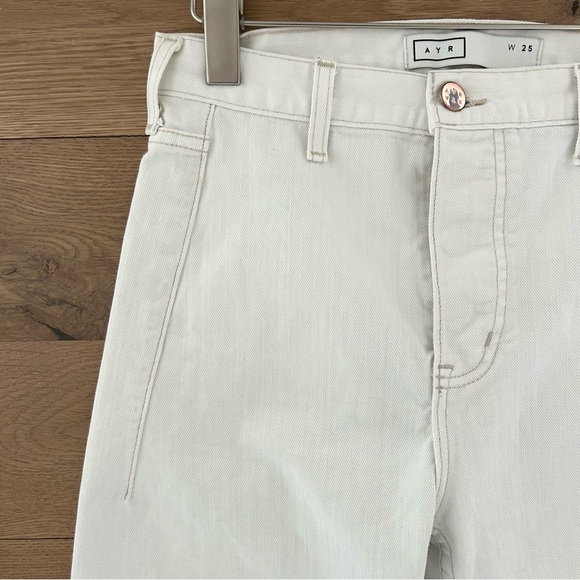 AYR Arch White Jeans Denim Pants High Waist Straight Leg Button Fly Size 25 - Picture 4 of 16